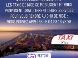 Les syndicats de Taxi niçois et cannois transportent gratuitement le personnel soignant
